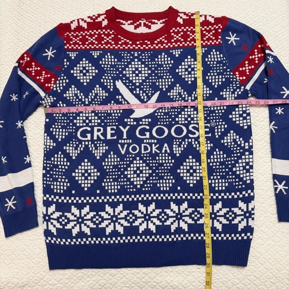 Grey Goose Vodka Christmas Sweater Blue Red White Men’s Large - Picture 3 of 5